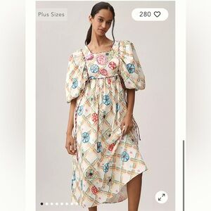 CELIA B SANTORINI PUFF-SLEEVE DRESS